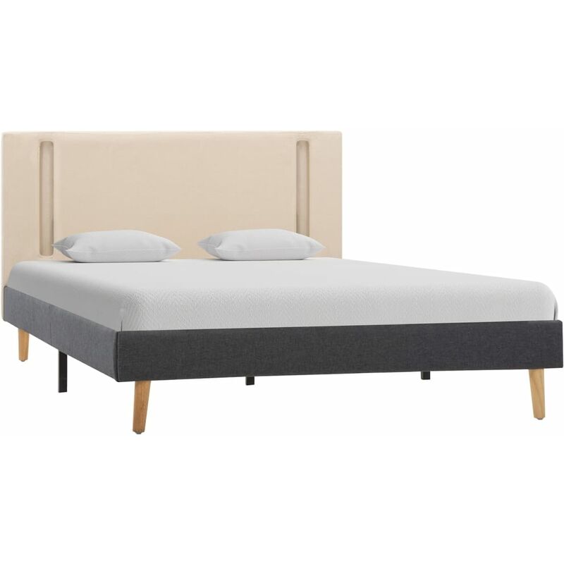 

Estructura Cama con LED Tela Crema Gris Oscuro 120x200 cm - Crema - Vidaxl