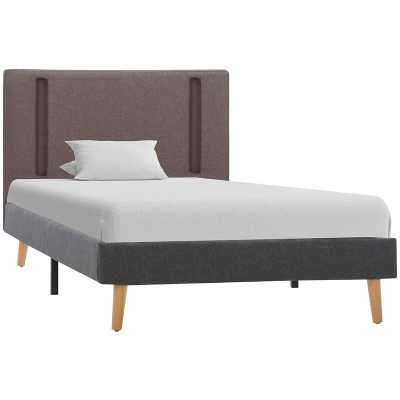 

Estructura Cama con LED Tela Gris Taupe y Gris Oscuro 90x200 cm - Marrón - Vidaxl