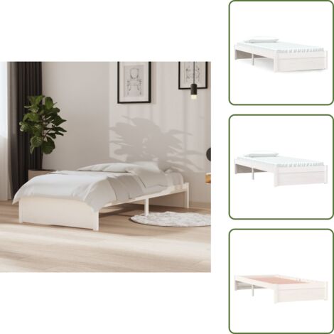 vidaXL Estructura cama individual sin colchón madera blanco 90x190 cm
