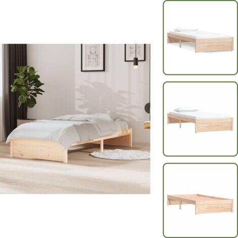 vidaXL Estructura cama individual sin colchón madera maciza 90x190 cm