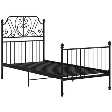 vidaXL Estructura de Cama Individual de Tapizada Dormitorio Robusta y Duradera Cómodo Mobiliario para Jóvenes de Metal Gris 100x200 cm