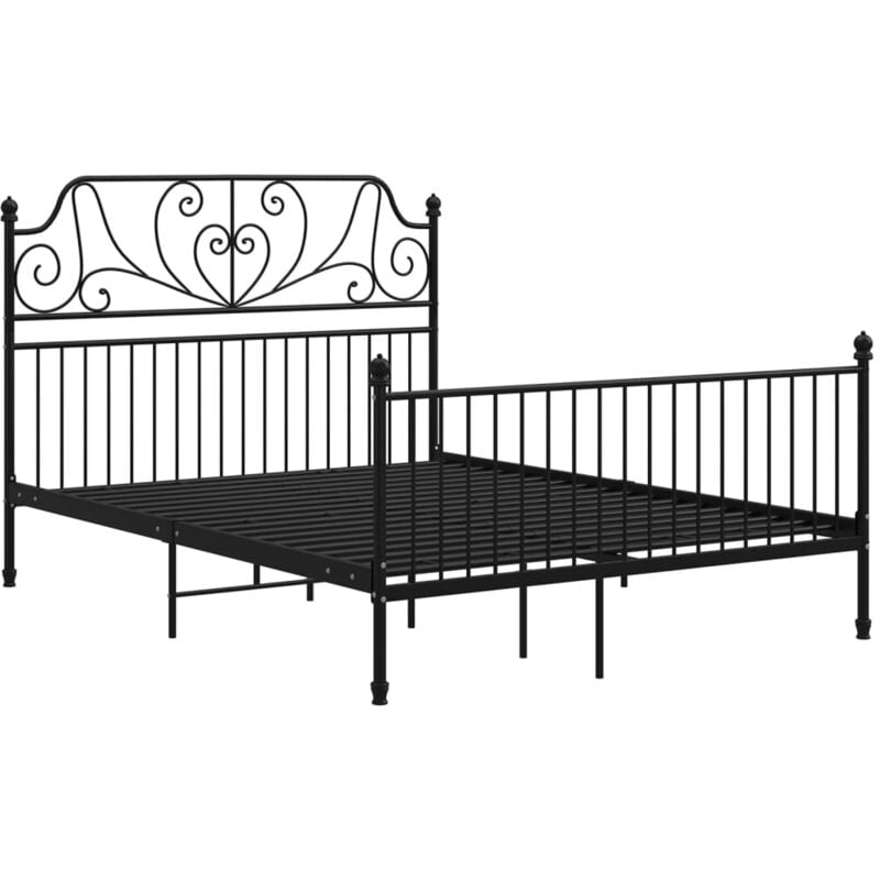 

Estructura cama metal y madera contrachapada negro 160x200 cm - Negro - Vidaxl