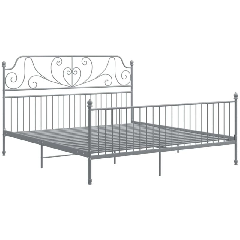 

Estructura cama metal y madera contrachapada gris 180x200 cm - Gris - Vidaxl