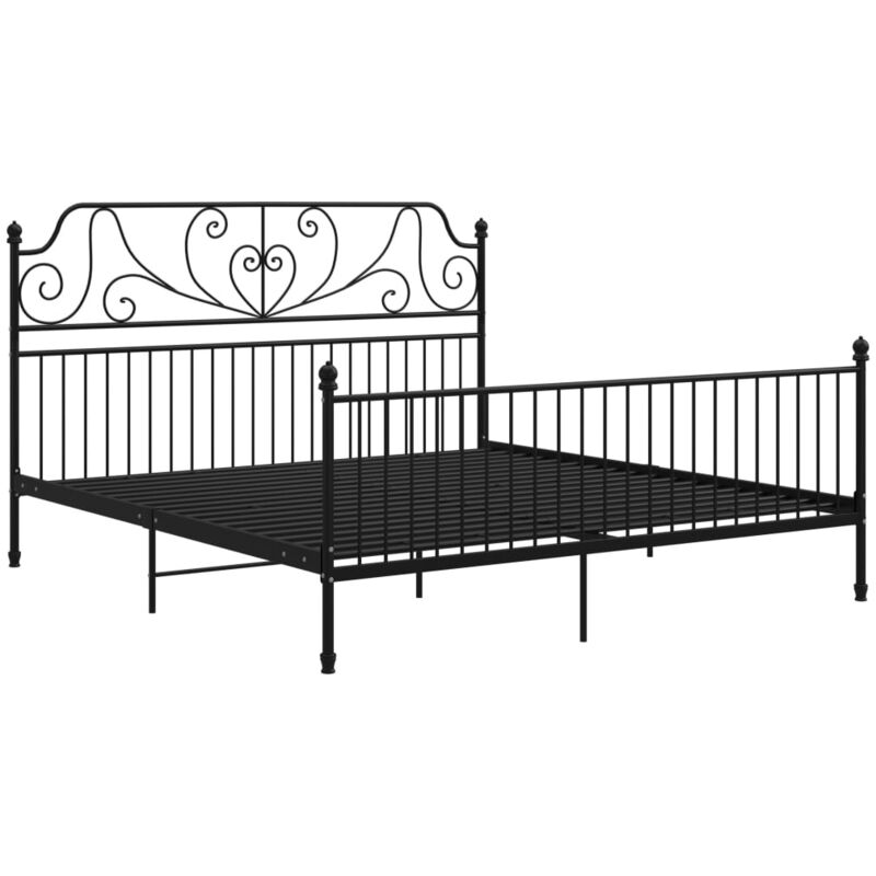 

Estructura cama metal y madera contrachapada negro 180x200 cm - Negro - Vidaxl