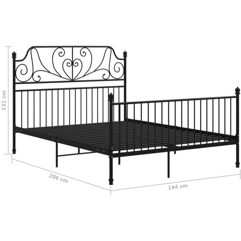 

Estructura cama metal y madera contrachapada 140x200 cm - Negro - Vidaxl