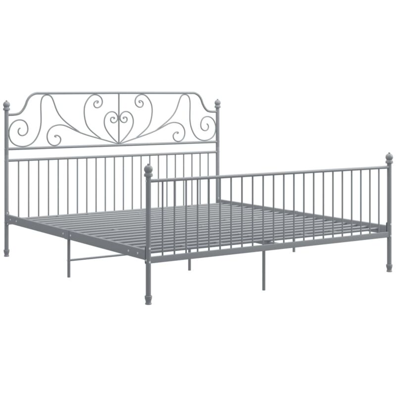

Estructura cama metal y madera contrachapada gris 200x200 cm - Gris - Vidaxl