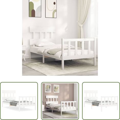 vidaXL Estructura cama sin colchón madera maciza pino blanca 100x200cm
