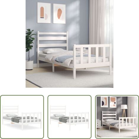 vidaXL Estructura cama sin colchón madera maciza pino blanca 100x200cm