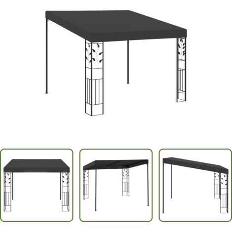 vidaXL Estructura de acero -  Cenador con montaje en la pared antracita 3x3x2,5 m