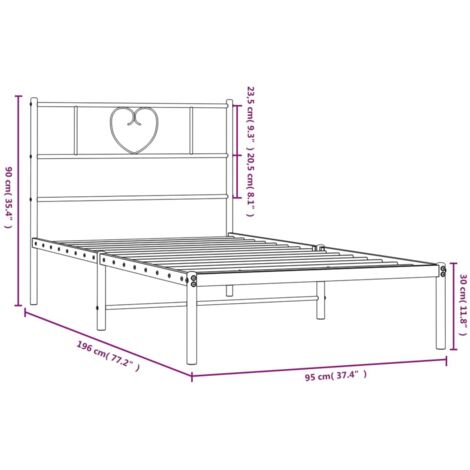 Vidaxl - Estructura de cama con cabecero 90x190 cm Metal blanco, cama de metal, fácil montaje
