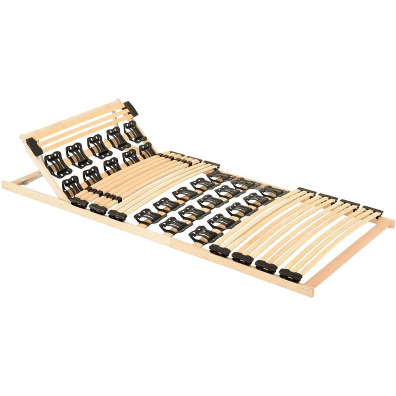 

vidaXL Estructura de cama con cabezal ajustable 38 listones 100x200 cm - Marrón