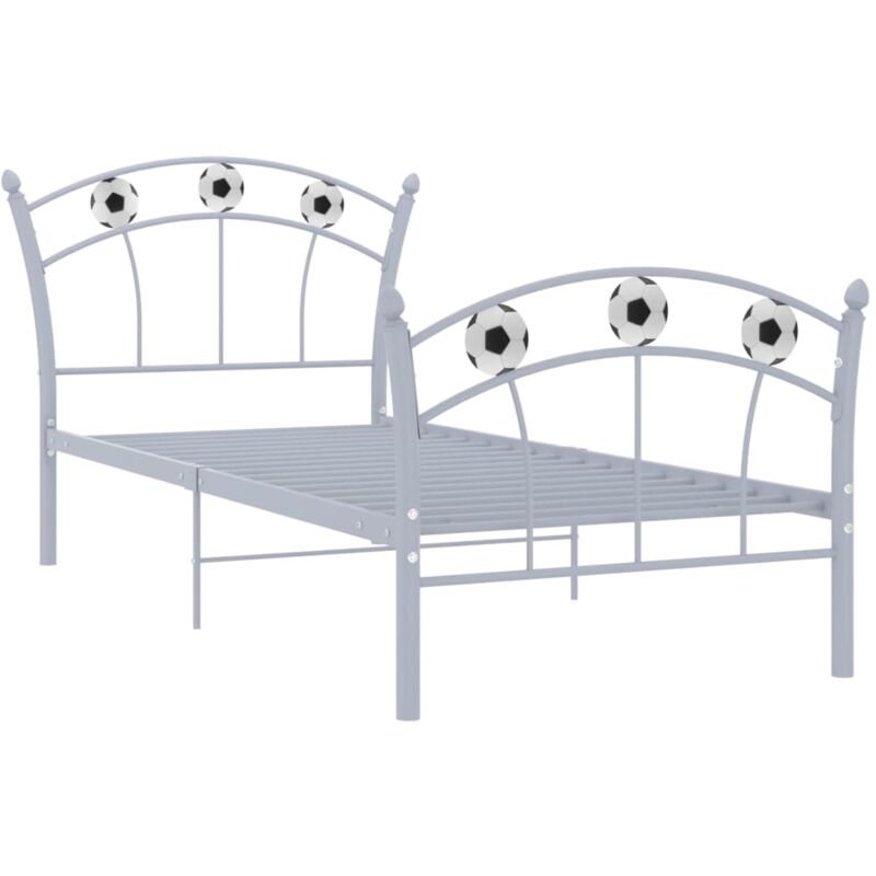 

Estructura de cama con diseño de fútbol metal 90x200 cm gris - Gris - Vidaxl