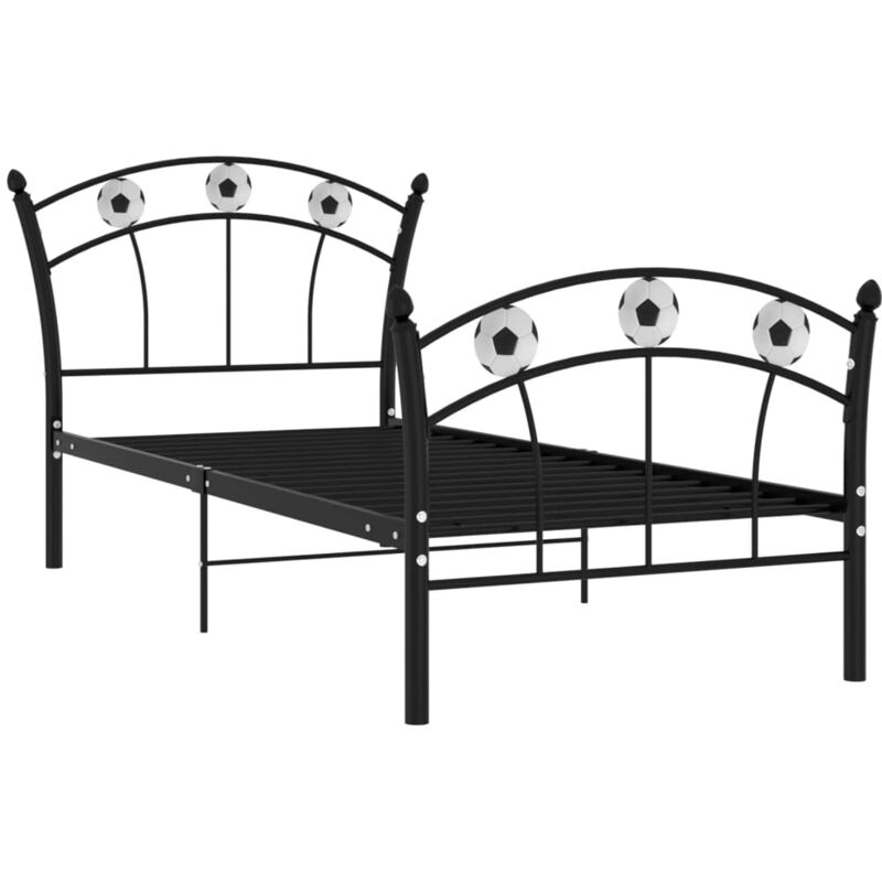 

Estructura de cama con diseño de fútbol metal 90x200 cm negro - Negro - Vidaxl