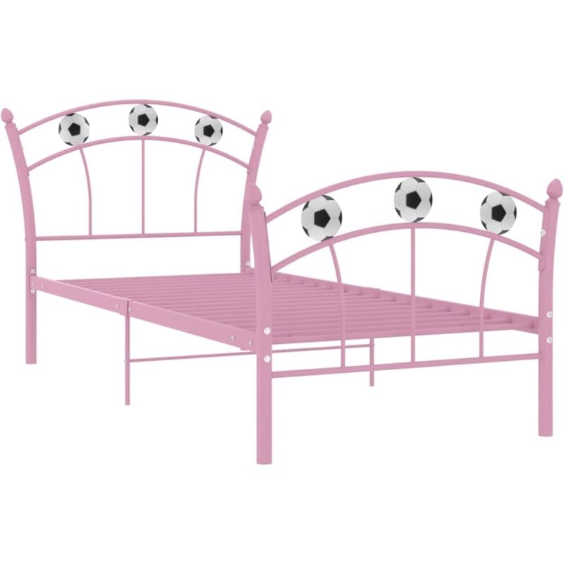 

Estructura de cama con diseño de fútbol metal 90x200 cm rosa - Rosa - Vidaxl