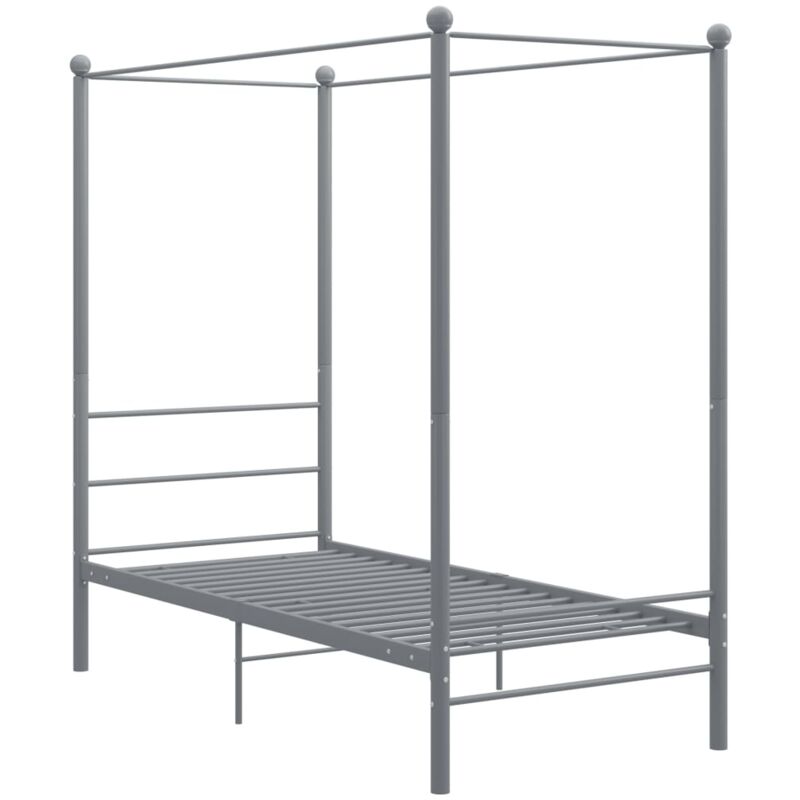 

Estructura de cama con dosel metal gris 90x200 cm - Gris - Vidaxl