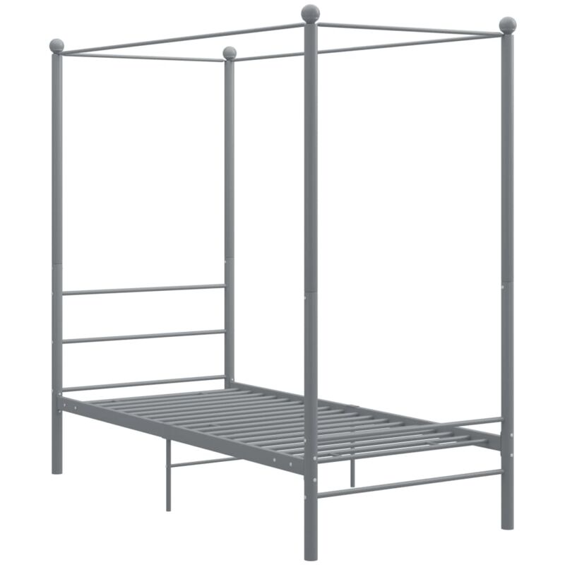 

Estructura de cama con dosel metal gris 100x200 cm - Gris - Vidaxl