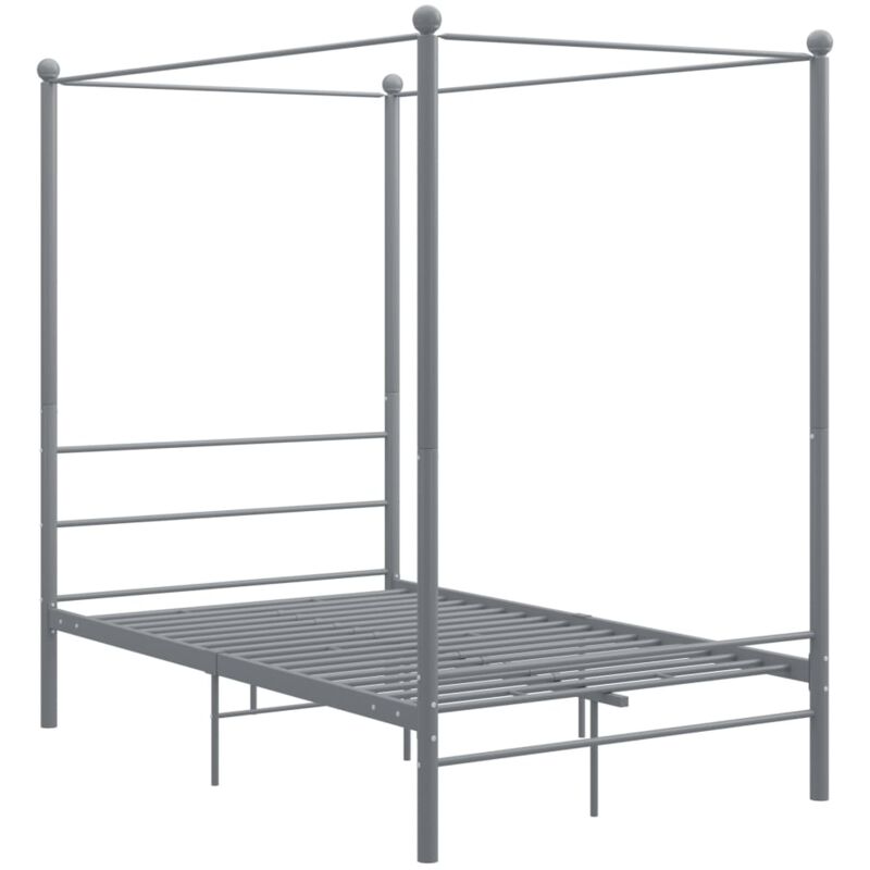 

Estructura de cama con dosel metal gris 120x200 cm - Gris - Vidaxl