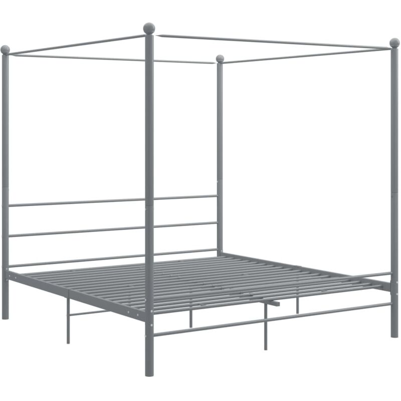 

Estructura de cama con dosel metal gris 180x200 cm - Gris - Vidaxl