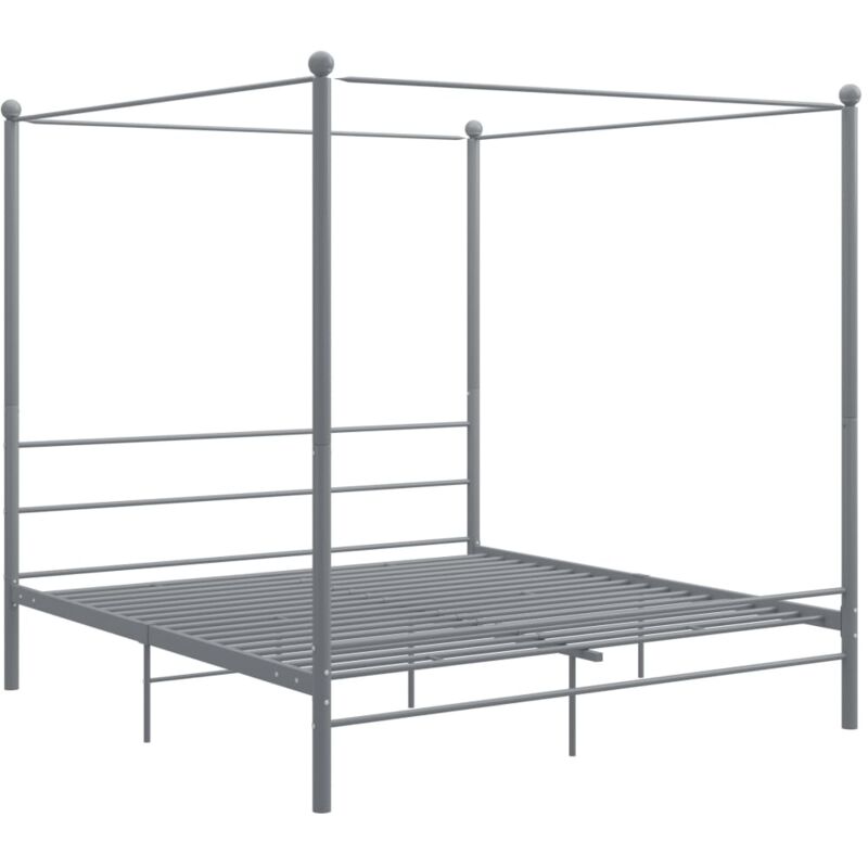

Estructura de cama con dosel metal gris 200x200 cm - Gris - Vidaxl