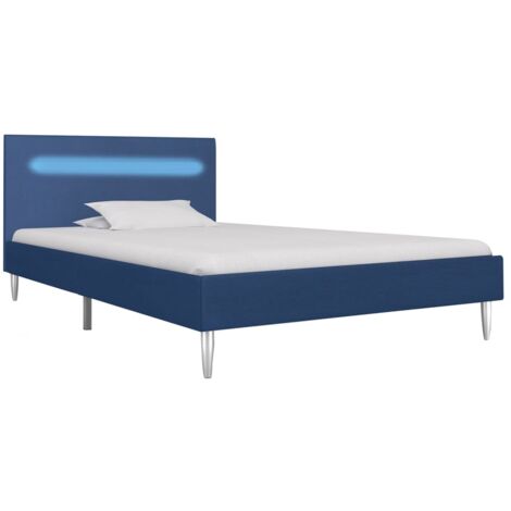 vidaXL Estructura de cama con LED de tela negra 90x200 cm - Nero