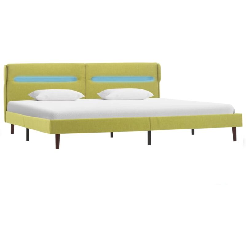 

Estructura de Cama con LED Tela Verde 160x200 cm - Verde - Vidaxl