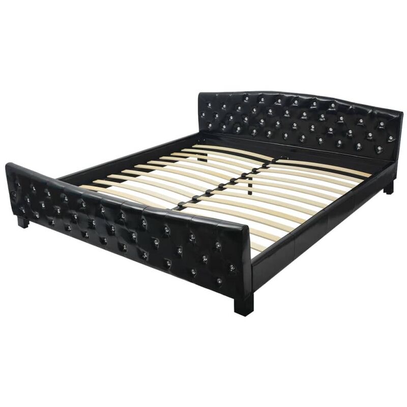 

Estructura de Cama de Cuero Sintético 180x200 cm Negro - Negro - Vidaxl