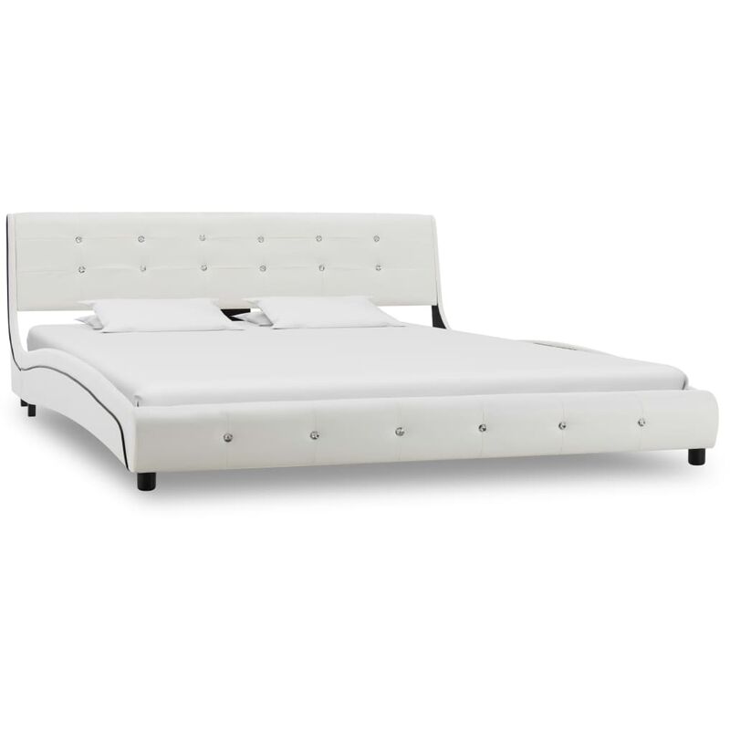 

Estructura de cama cuero sintético blanca 150x200 cm - Blanco - Vidaxl