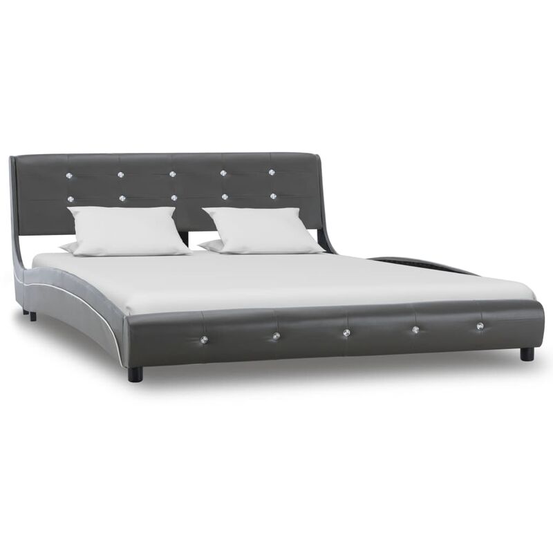 

Estructura de cama cuero sintético gris 135x190 cm - Gris - Vidaxl