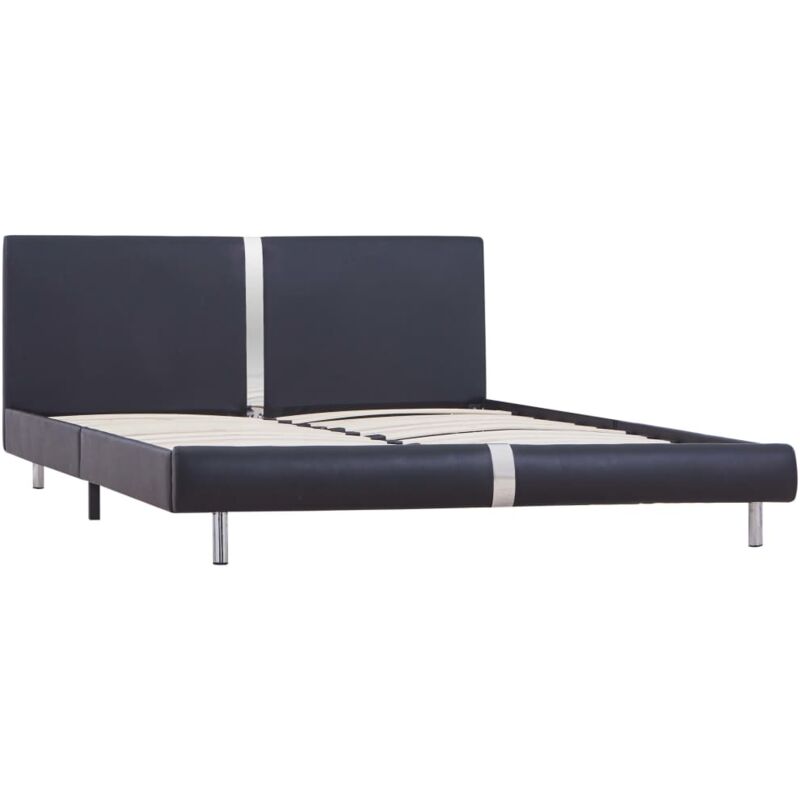 

Estructura de Cama de Cuero Sintético Negro 160x200 cm - Negro - Vidaxl