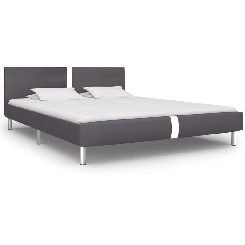 

Estructura de Cama de Cuero Sintético Gris 160x200 cm - Gris - Vidaxl