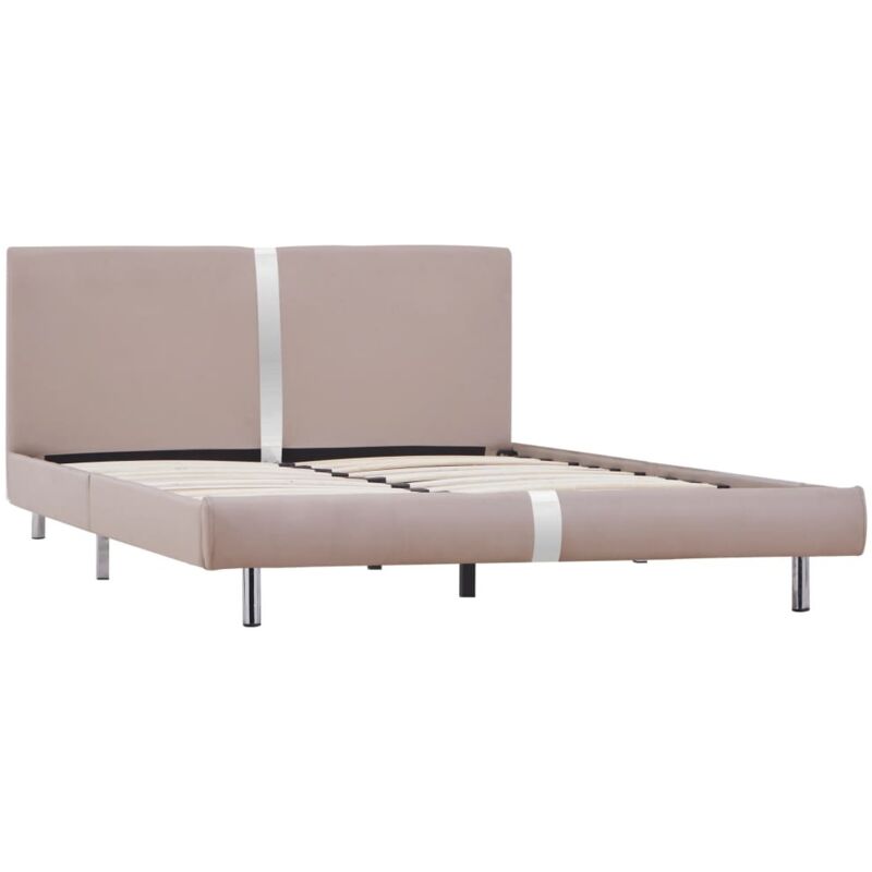 

Estructura de Cama de Cuero Sintético Capuchino 140x200 cm - Beige - Vidaxl