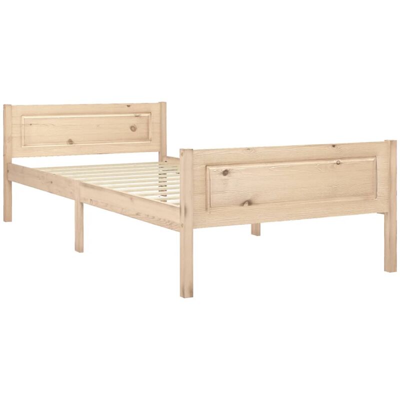 

Estructura de cama de madera de pino maciza 90x200 cm - Marrón - Vidaxl