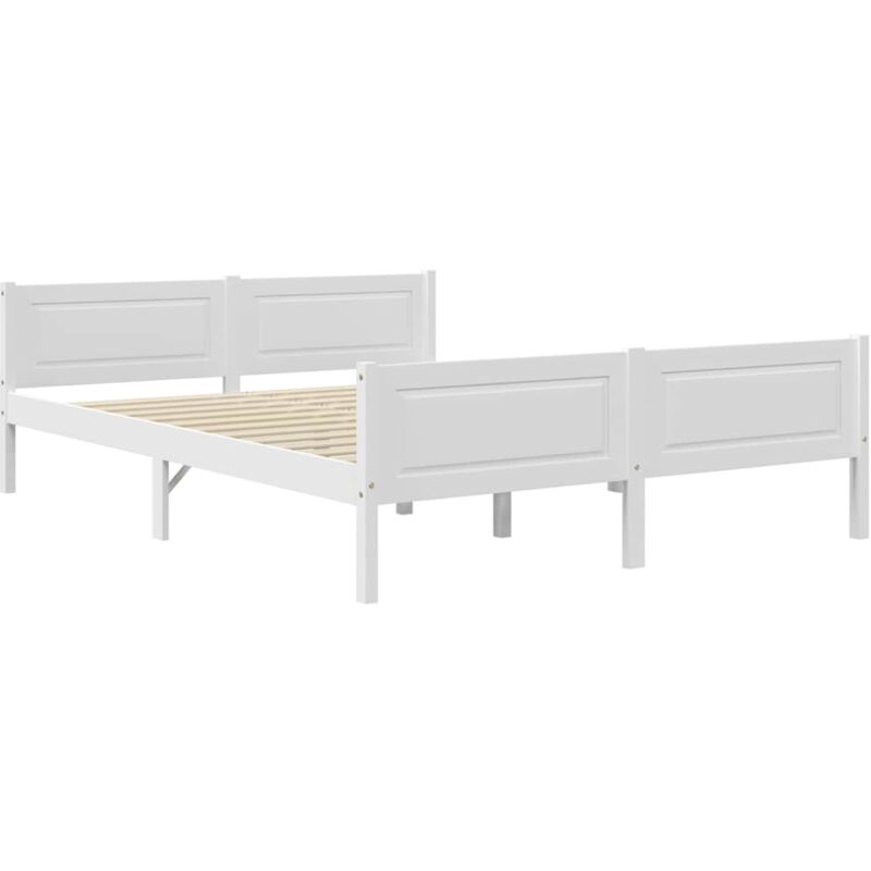 

Estructura de cama de madera de pino maciza blanca 160x200 cm - Blanco - Vidaxl