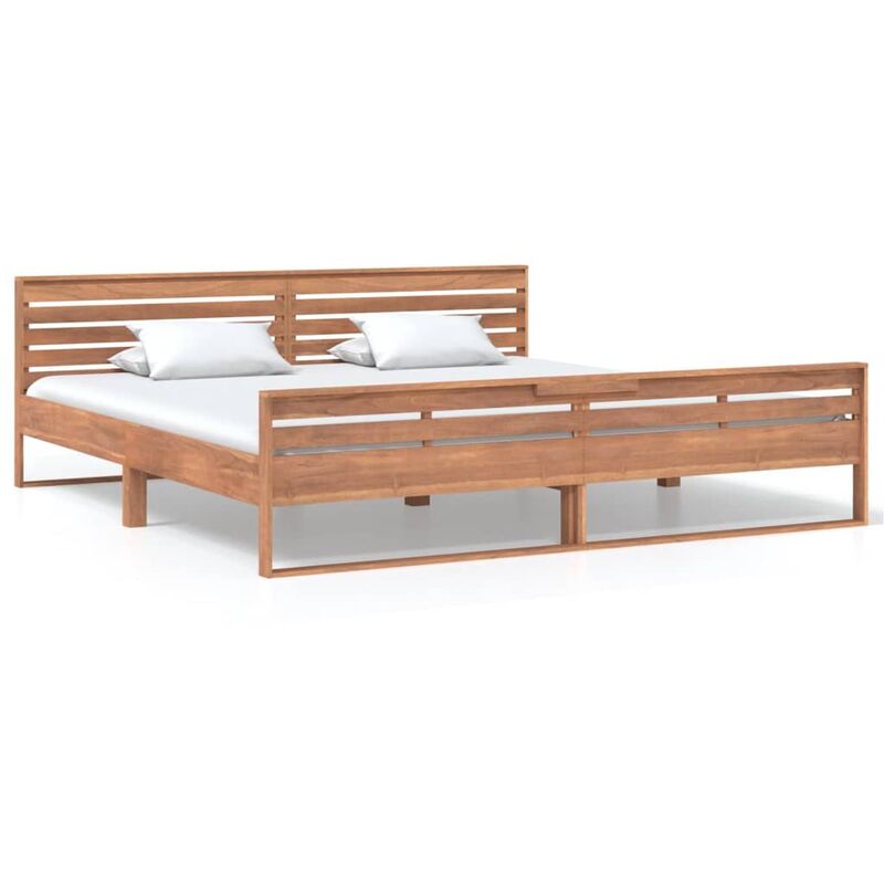 

Estructura de cama de madera de teca maciza 200x200 cm - Marrón - Vidaxl