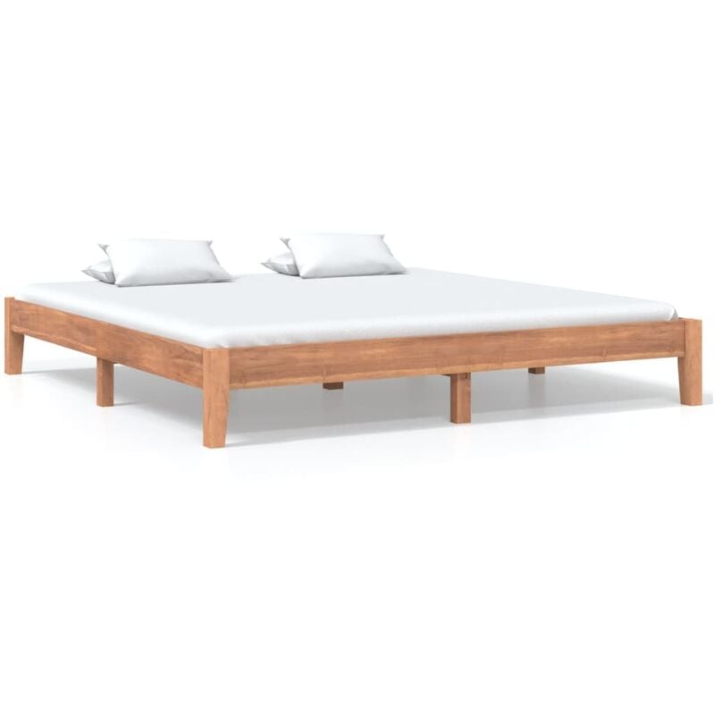 

Estructura de cama de madera de teca maciza 200x200 cm - Marrón - Vidaxl