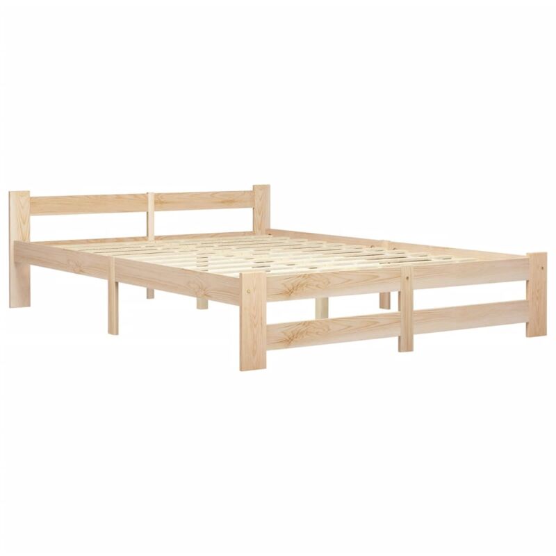 

Estructura de cama madera maciza de pino blanco 180x200 cm - Marrón - Vidaxl