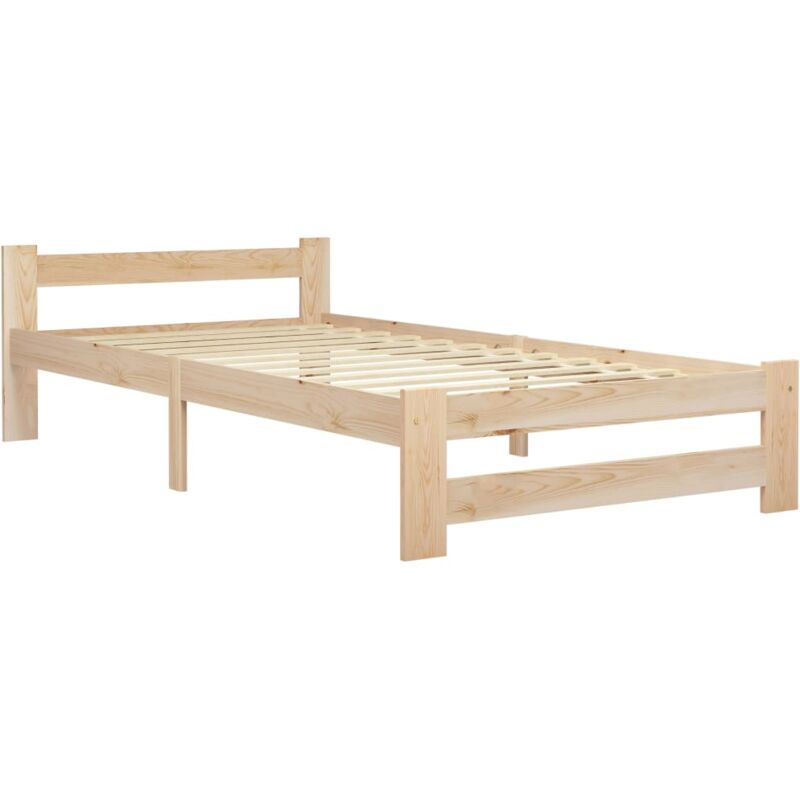 

Estructura de cama madera maciza de pino blanco 100x200 cm - Marrón - Vidaxl