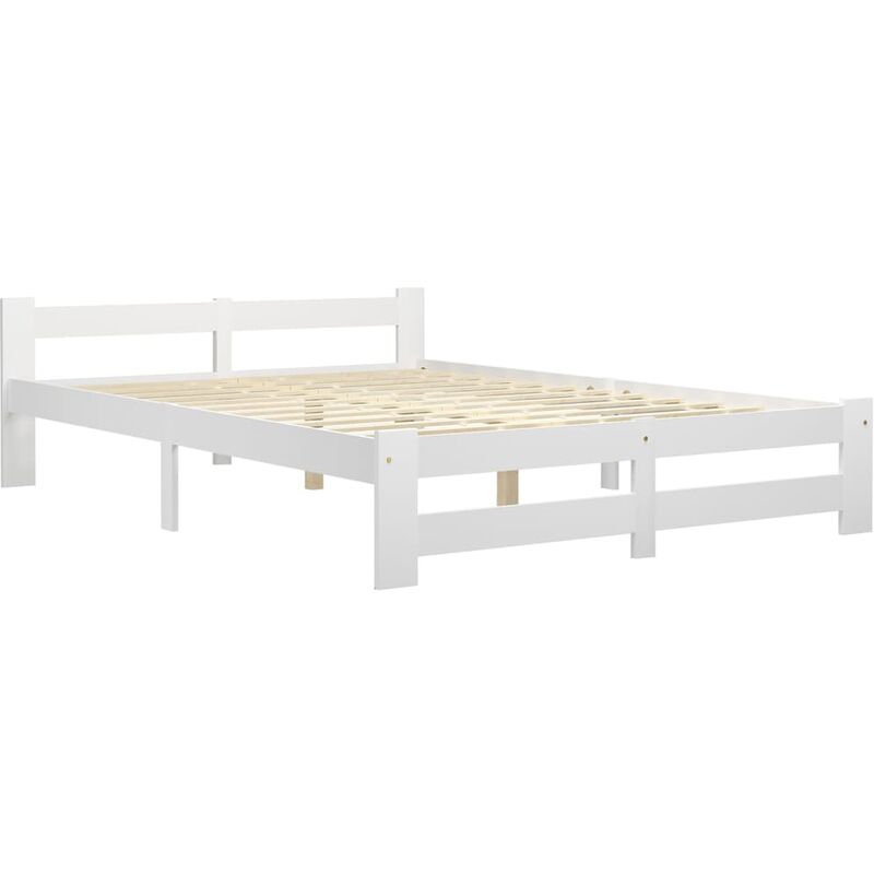 

Estructura de cama madera maciza de pino blanco 180x200 cm - Blanco - Vidaxl