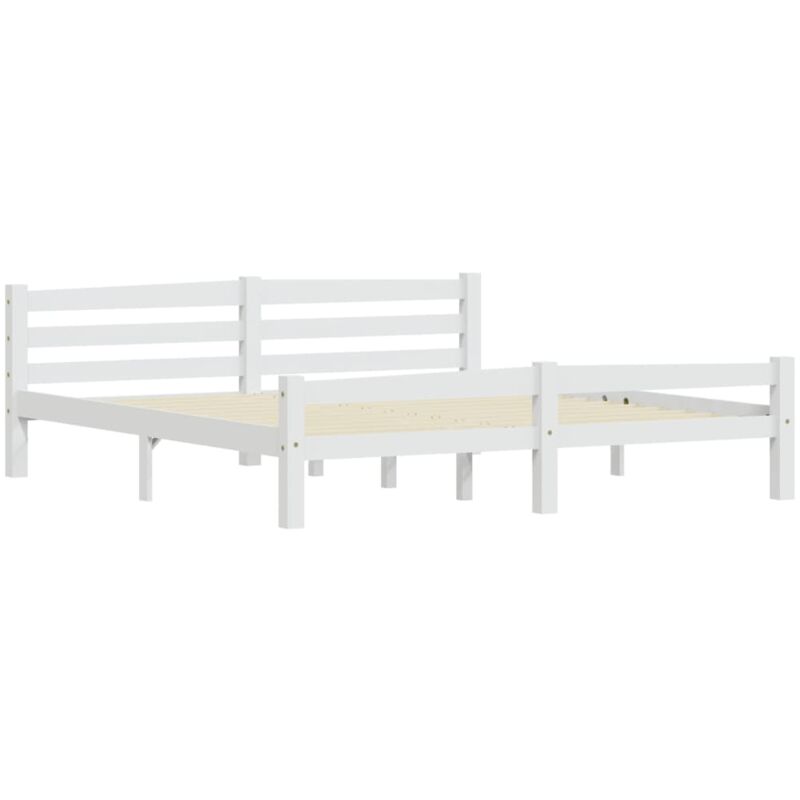 

Estructura de cama de madera maciza de pino blanca 180x200 cm - Blanco - Vidaxl