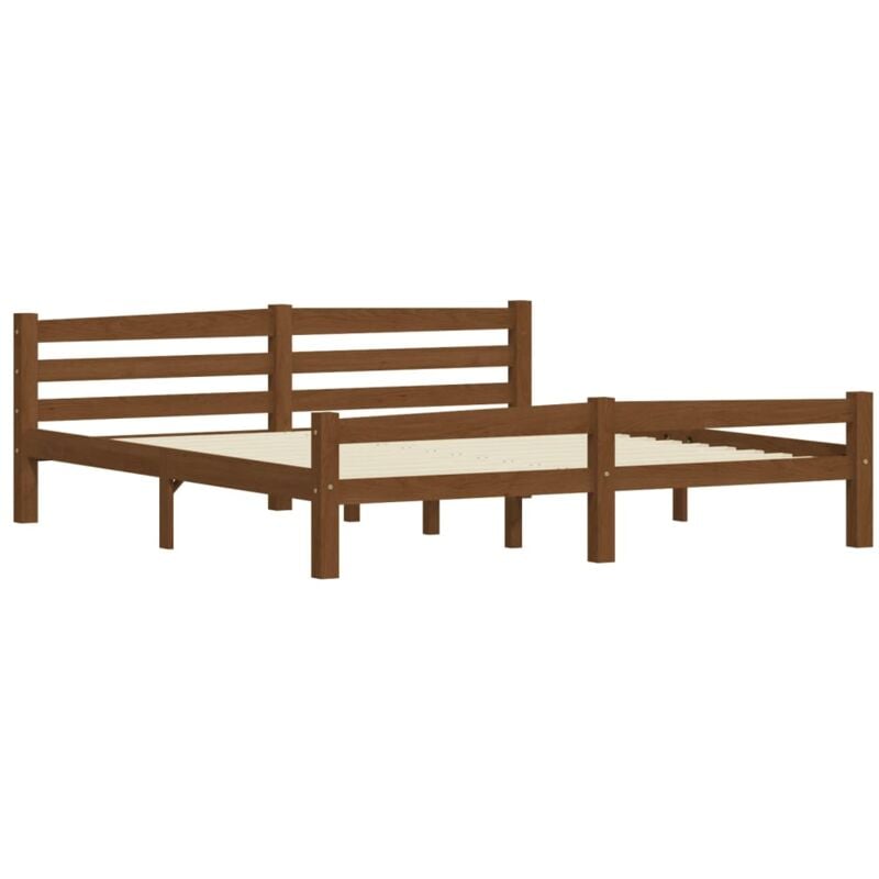 

vidaXL Estructura de cama de madera maciza de pino marrón miel 180x200 cm - Marrón