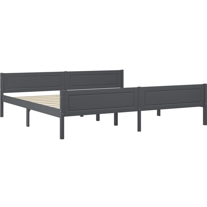 

Estructura de cama de madera maciza de pino gris 200x200 cm - Gris - Vidaxl