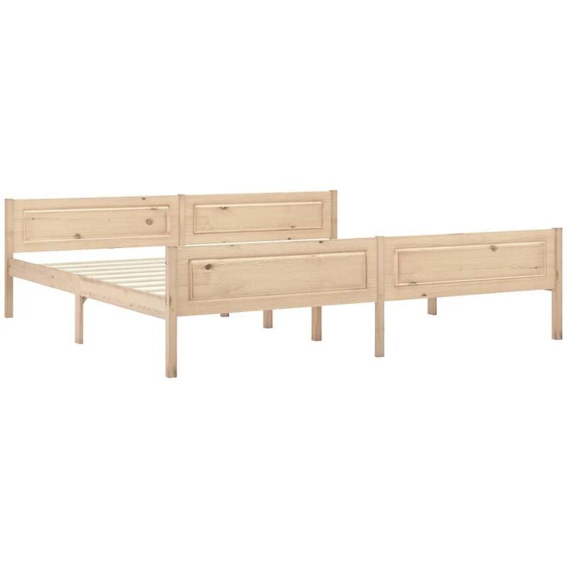 

Estructura de cama de madera maciza de pino 200x200 cm - Marrón - Vidaxl