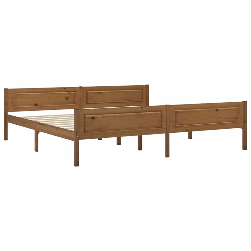 

vidaXL Estructura de cama de madera maciza de pino marrón miel 200x200 cm - Marrón