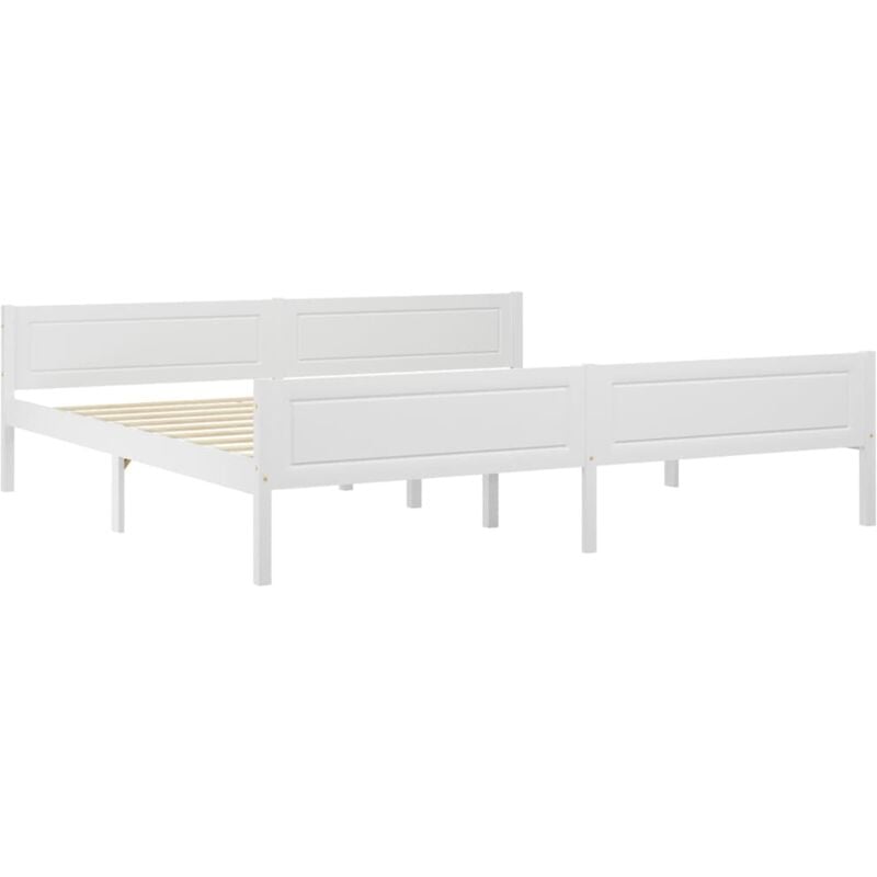 

Estructura de cama de madera maciza de pino blanco 200x200 cm - Blanco - Vidaxl