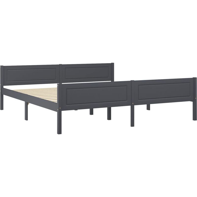 

Estructura de cama de madera maciza de pino gris 180x200 cm - Gris - Vidaxl