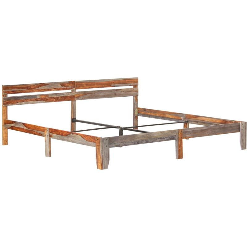 

vidaXL Madera Maciza de Sheesham Estructura de Cama 200x200 cm - Gris