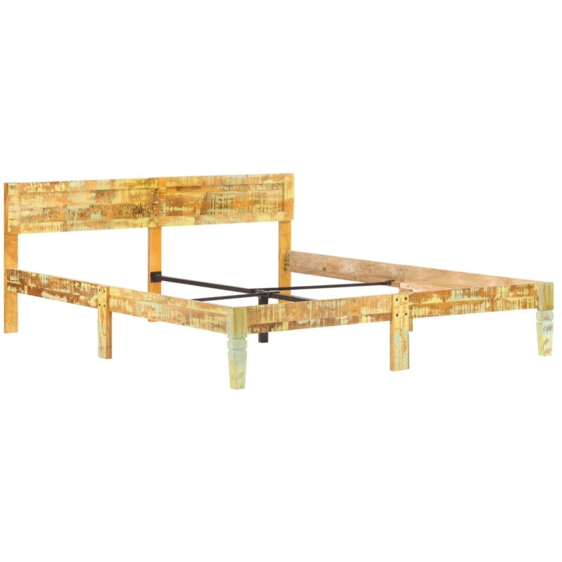 

Estructura de Cama de Madera Maciza Reciclada 180x200 cm - Marrón - Vidaxl