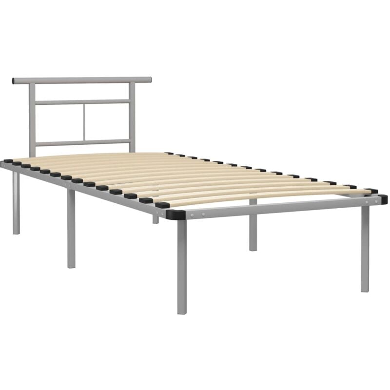 

Estructura de cama de metal gris 90x200 cm - Gris - Vidaxl