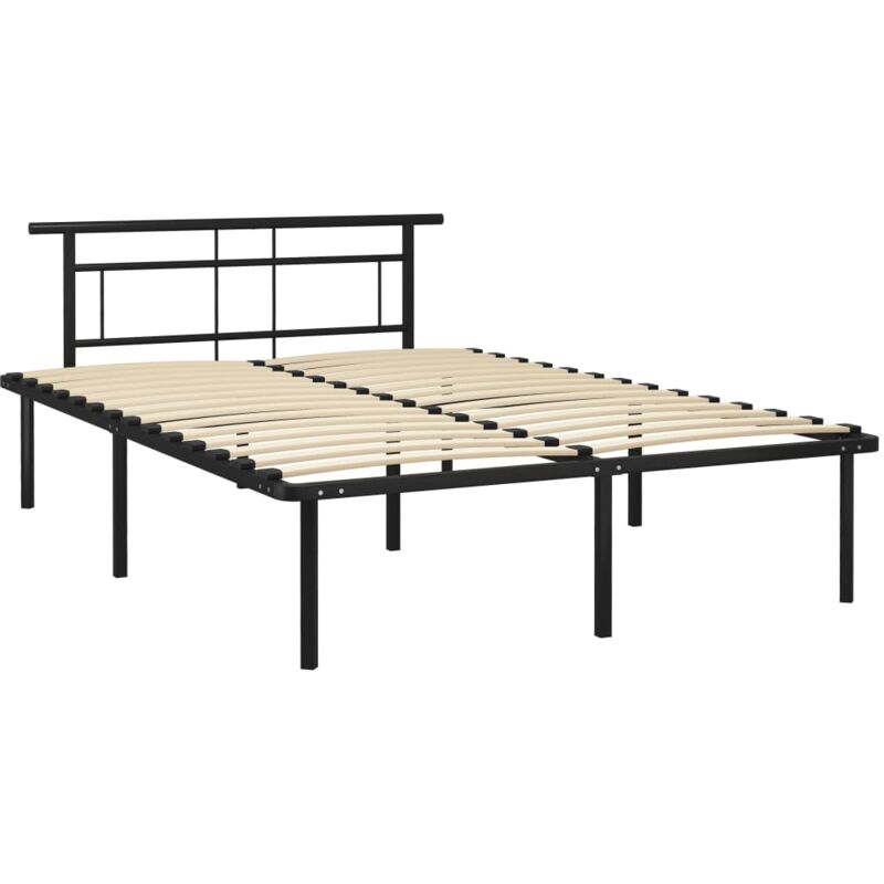 

Estructura de cama de metal negra 140x200 cm - Negro - Vidaxl