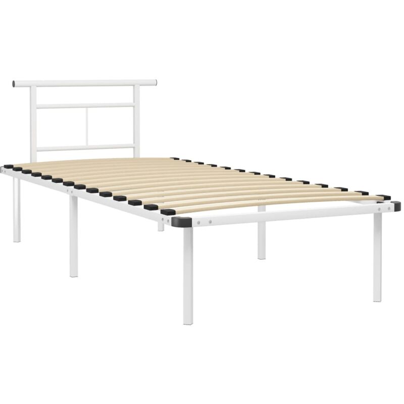 

Estructura de cama de metal blanco 90x200 cm - Blanco - Vidaxl